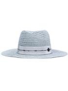Maison Michel Fedora Hat, Women's, Size: Medium, Blue, Straw
