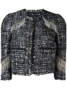 Marco Bologna Fringed Detail Cropped Jacket - Black