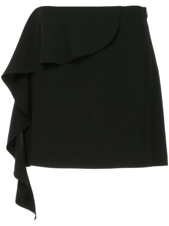 Goen.j Asymmetric Ruffled Mini Skirt - Black