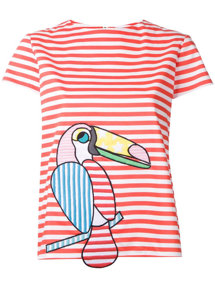 Mira Mikati - Striped T-shirt - Women - Cotton/spandex/elastane - 36, Red, Cotton/spandex/elastane