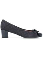 Pretty Ballerinas Quilted Block Heel Ballerina Shoes - Black