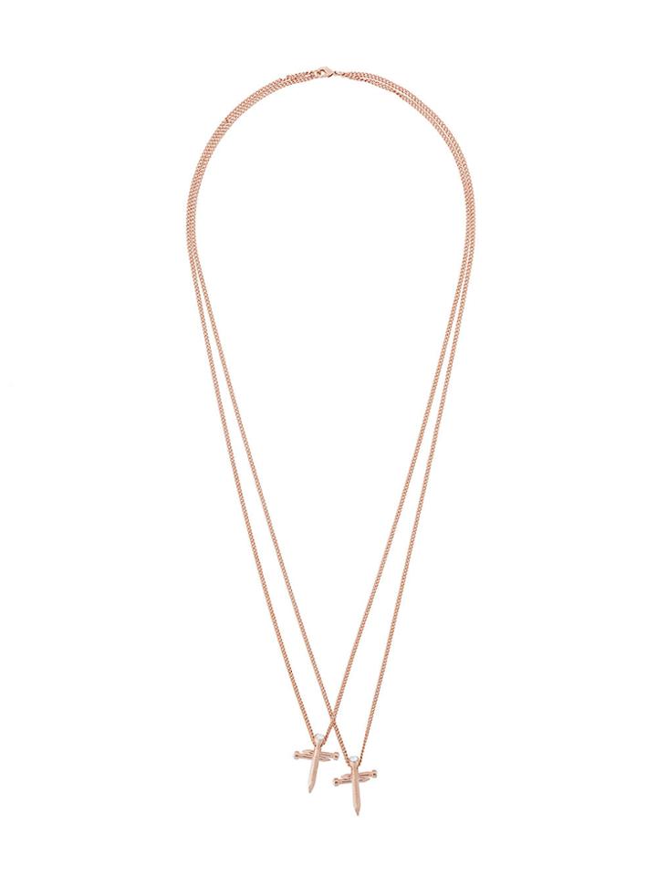Dsquared2 Double Nail Crucifix - Metallic