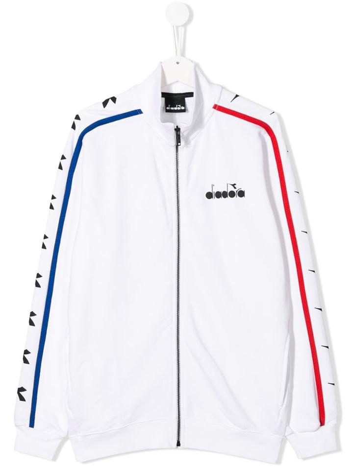 Diadora Junior Teen Zip Front Track Jacket - White