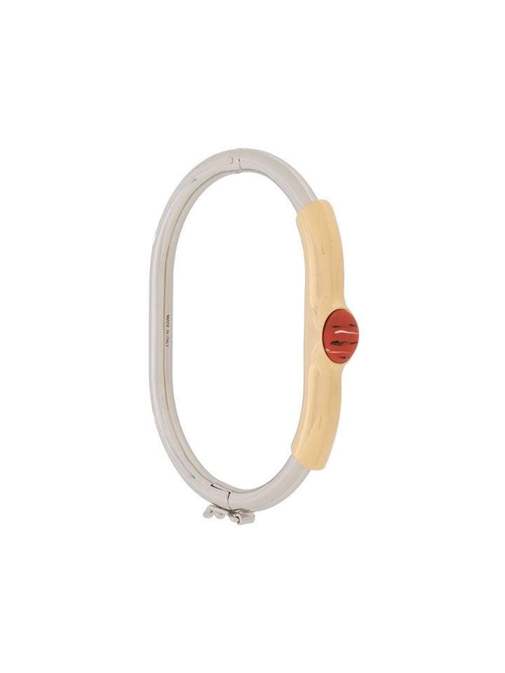 Chloé Red Stone Bangle - Silver