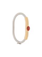 Chloé Red Stone Bangle - Silver