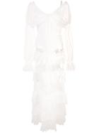 Jonathan Simkhai Lace Ruffle Bodysuit Dress - White