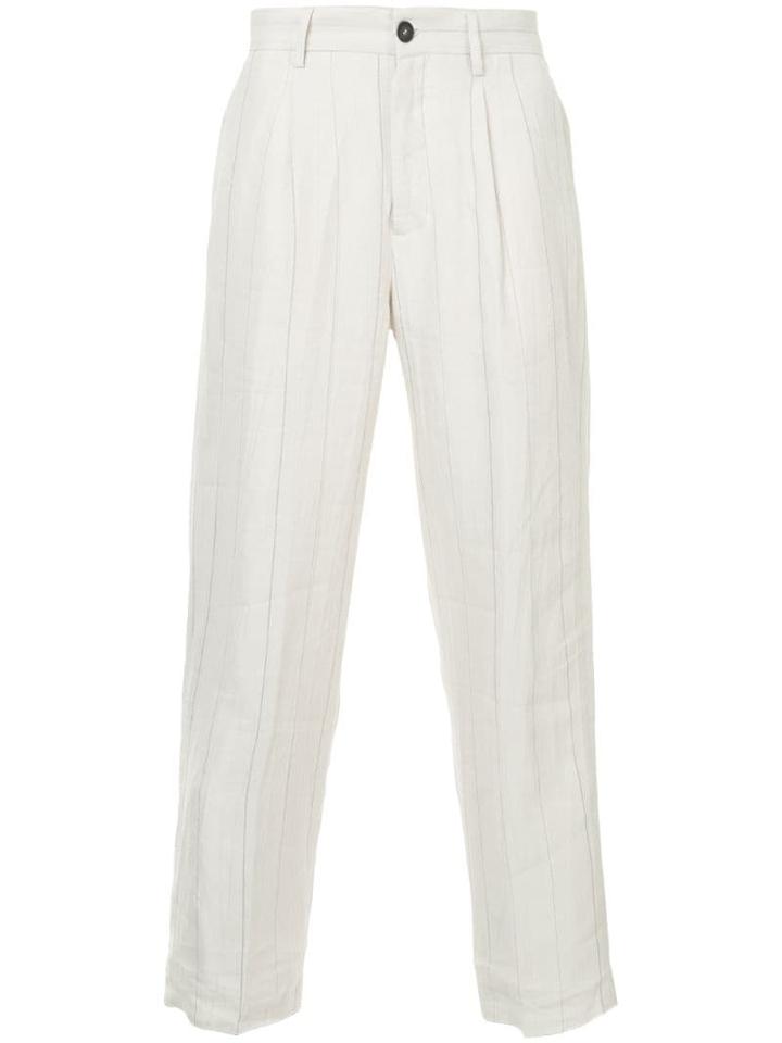 Bergfabel Pinstripe Tailored Trousers - Neutrals
