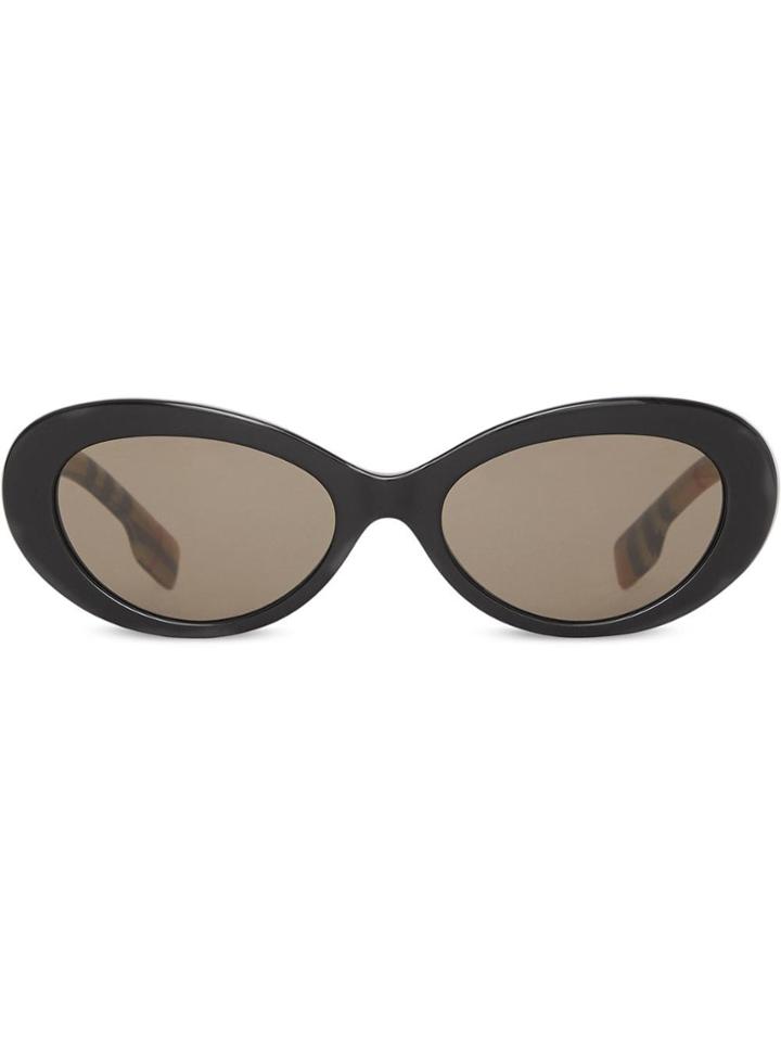 Burberry Vintage Check Detail Cat-eye Frame Sunglasses - Black
