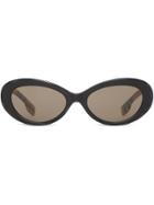 Burberry Vintage Check Detail Cat-eye Frame Sunglasses - Black