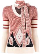 Creatures Of The Wind Jacqaurd Choker Jumper - Red