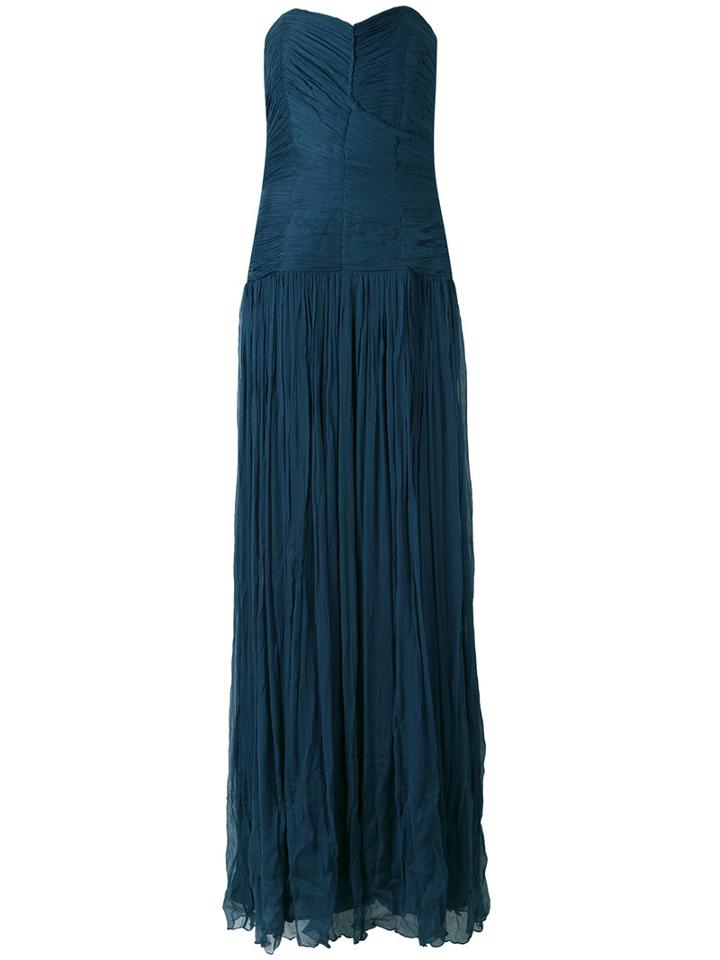 Mes Demoiselles - Pleated Bodice Gown - Women - Viscose - 38, Blue, Viscose