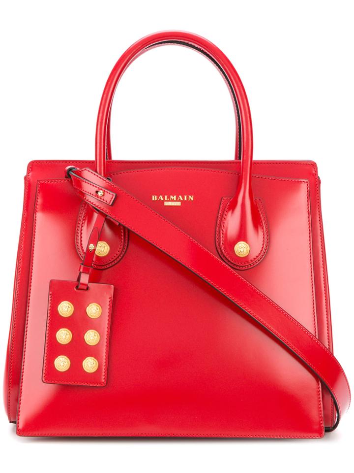 Balmain Top Handle Tote - Red