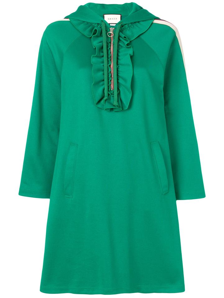Gucci Hooded Jersey Dress - Green