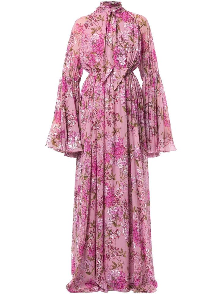 Giambattista Valli Floral Flared Maxi Dress - Pink