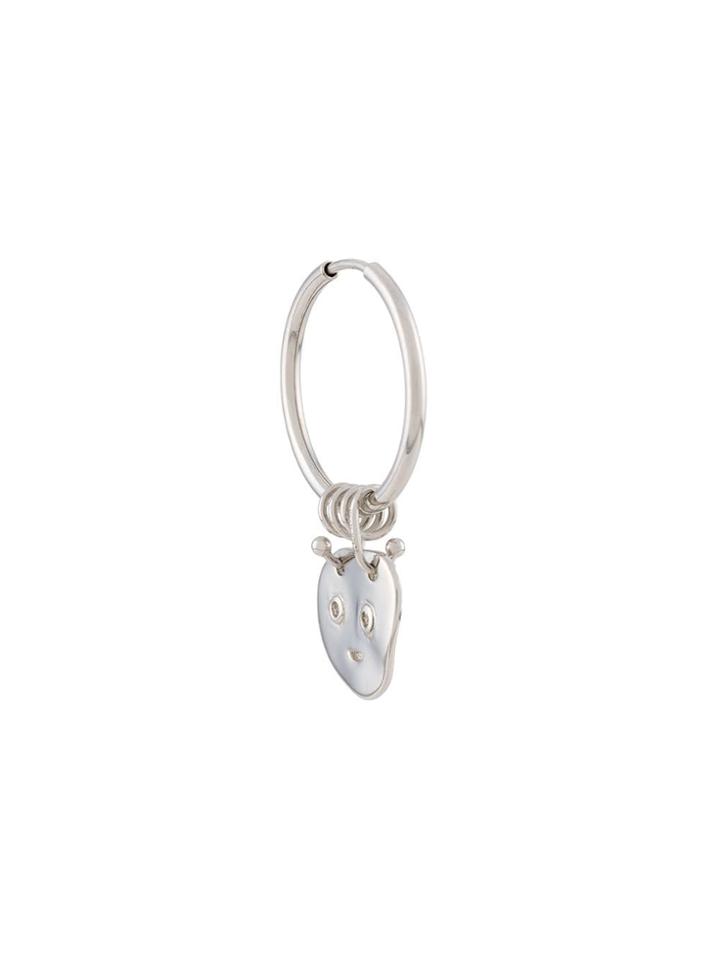 Maria Black Happy Happy Hoop Earring - Silver