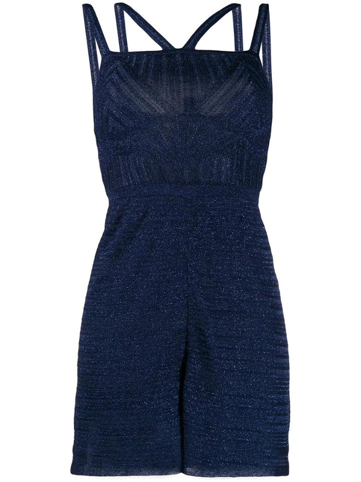M Missoni Structured Glitter Playsuit - Blue