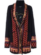 Etro Chinese Motif Cardi-coat, Women's, Size: 38, Black, Cotton/acrylic/polyamide/metallic Fibre