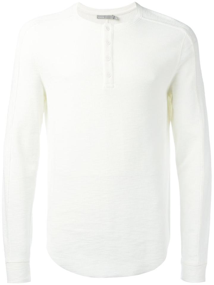 Vince Button Up Collar Sweatshirt, Men's, Size: Small, Nude/neutrals, Cotton