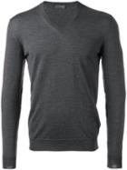 Drumohr V-neck Jumper, Men's, Size: 54, Grey, Merino