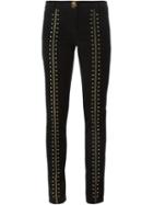 Roberto Cavalli Studded Corduroy Skinny Trousers, Women's, Size: 42, Black, Cotton/spandex/elastane