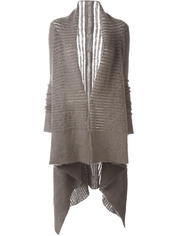 Rick Owens Shawl Collar Cardigan, Women's, Size: Large, Nude/neutrals, Nylon/mohair/wool