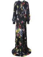 Dvf Diane Von Furstenberg Floral Evening Maxi Dress - Black