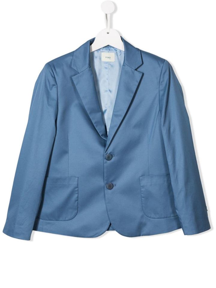 Fendi Kids Teen Classic Blazer - Blue