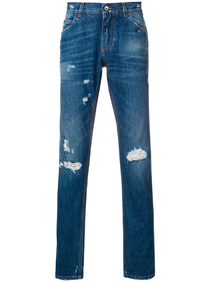 Dolce & Gabbana Distressed Straight Jeans - Unavailable