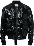 Strateas Carlucci Strap Pocket Bomber Jacket, Adult Unisex, Size: Small, Black, Polyurethane