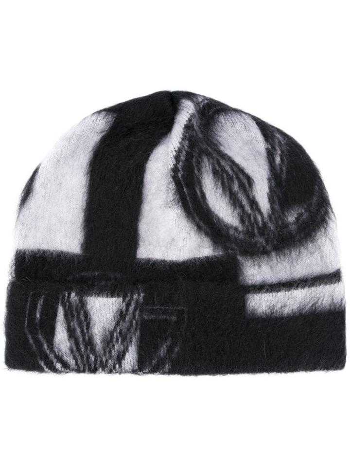 Versace Gv Logo Beanie - Black