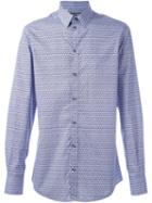 Dolce & Gabbana Printed Shirt, Men's, Size: 41, Blue, Cotton