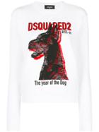 Dsquared2 Dog Print Sweatshirt - White