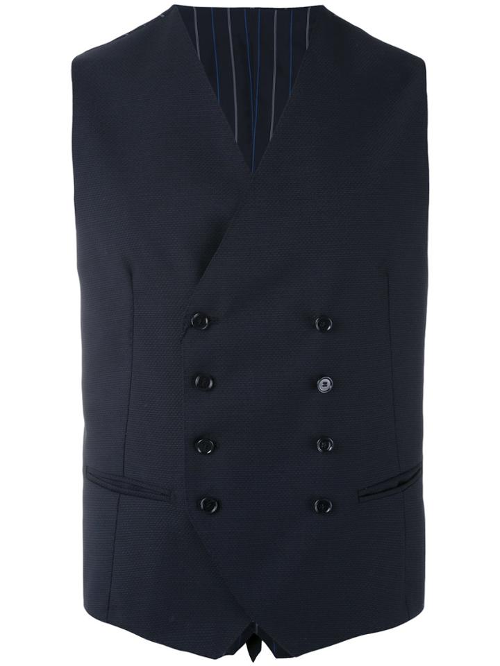 Tagliatore Klaus Double-breasted Waistcoat - Blue
