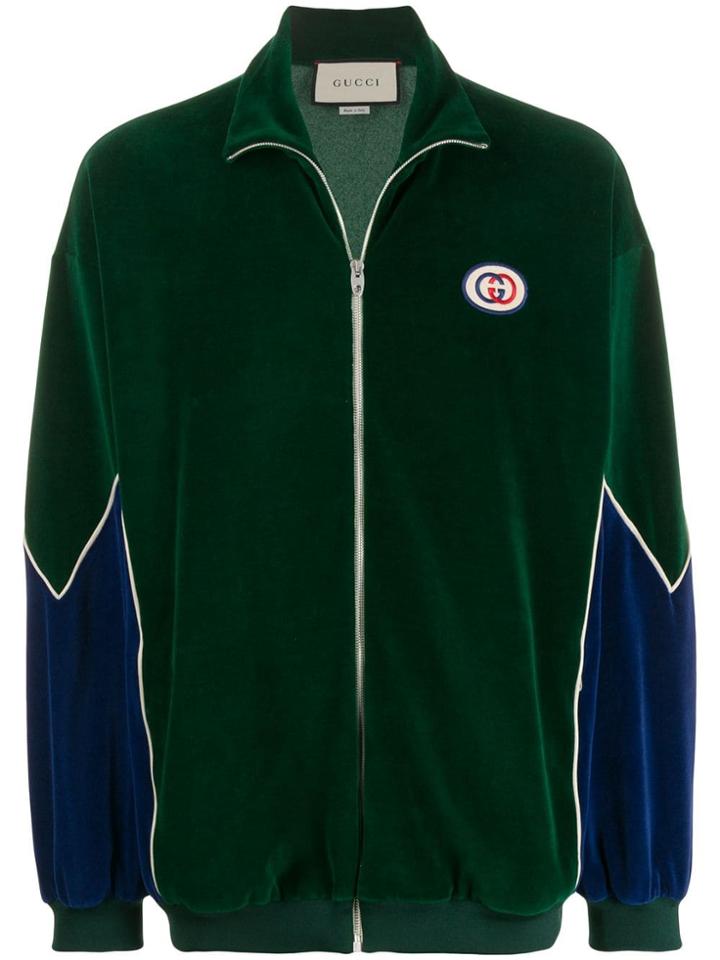 Gucci Zip Front Logo Jacket - Green