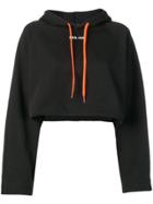 Mia-iam Cropped Hooded Sweatshirt - Black