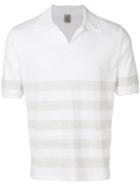 Eleventy Faded Stripe Polo Shirt - White