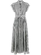 Rossella Jardini Checked Midi Dress, Women's, Size: 44, Black, Cotton/lyocell/linen/flax