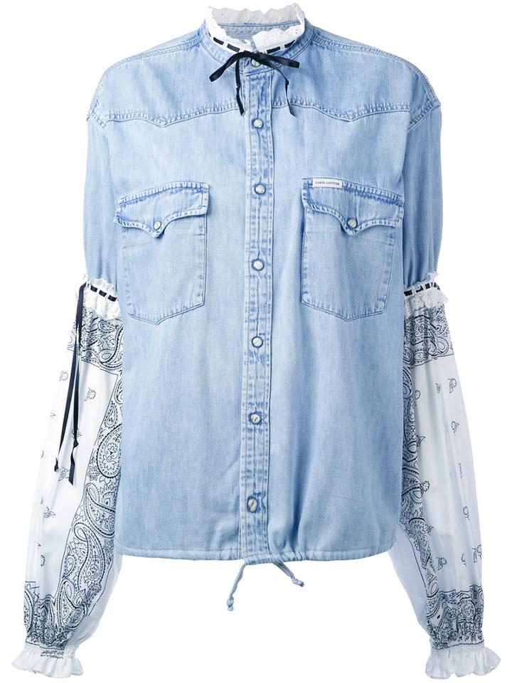Forte Couture - Panelled Denim Shirt - Women - Cotton - 40, Blue, Cotton