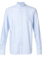 Maison Kitsuné Embroidered Logo Shirt, Men's, Size: 39, Blue, Cotton