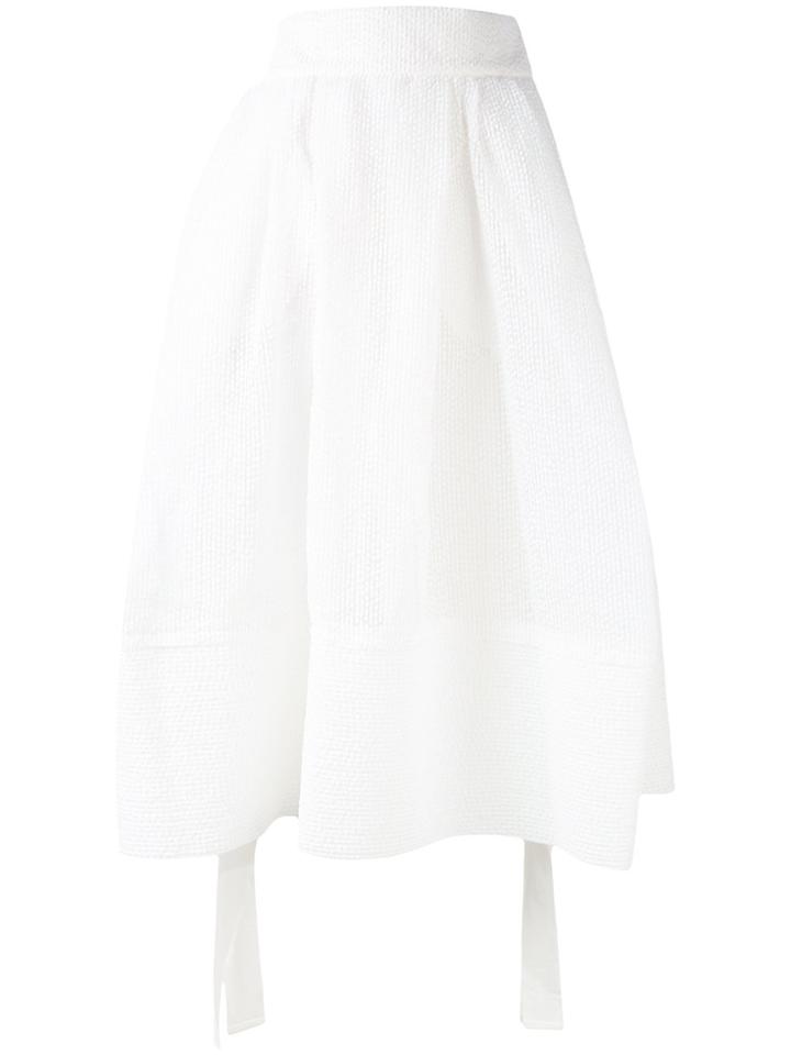Steven Tai Belted Midi Skirt - White