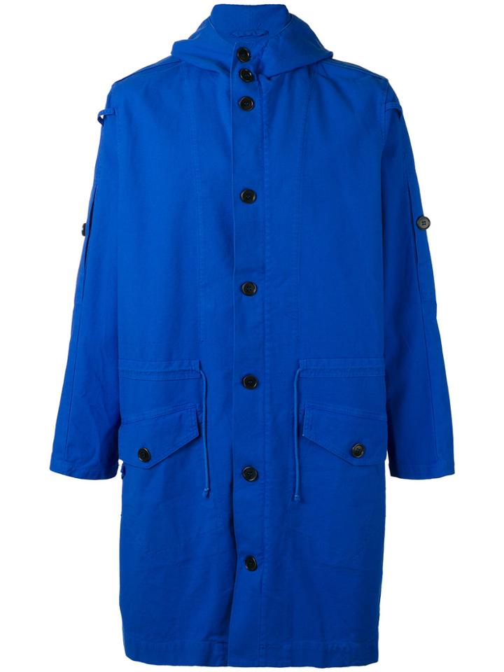 Henrik Vibskov Midi Hooded Coat - Blue