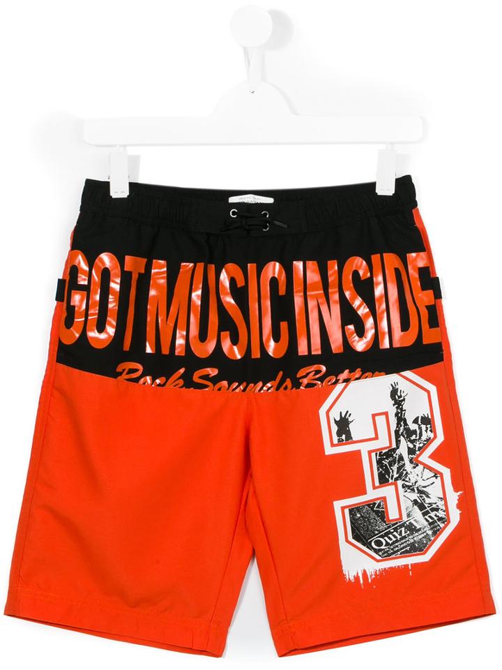 John Galliano Kids Print Swim Shorts, Boy's, Size: 14 Yrs, Yellow/orange