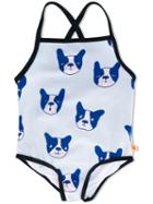 Tiny Cottons Dog Print Swimsuit, Girl's, Size: 10 Yrs, Blue