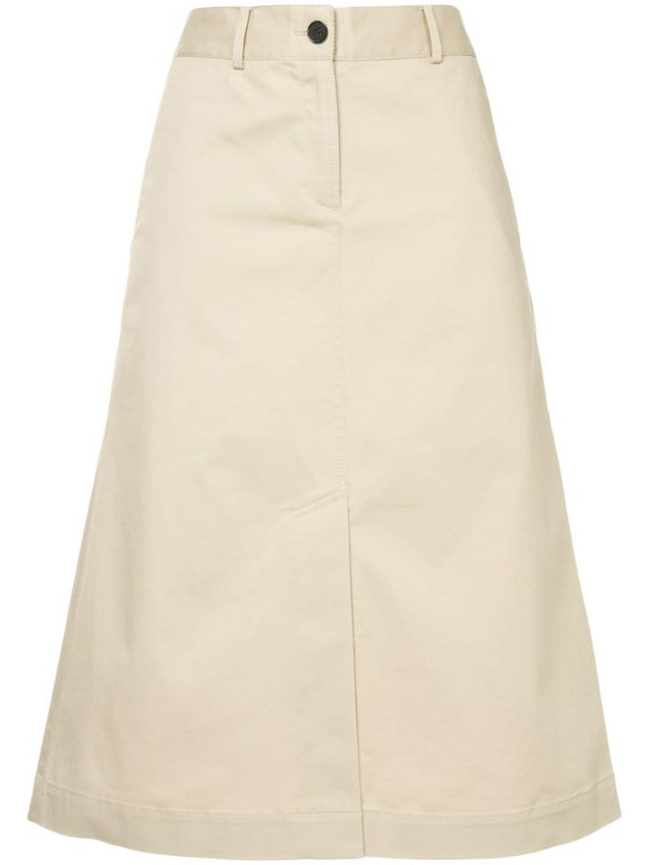 Ck Calvin Klein Chino Twill A-line Skirt - Brown
