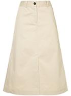 Ck Calvin Klein Chino Twill A-line Skirt - Brown