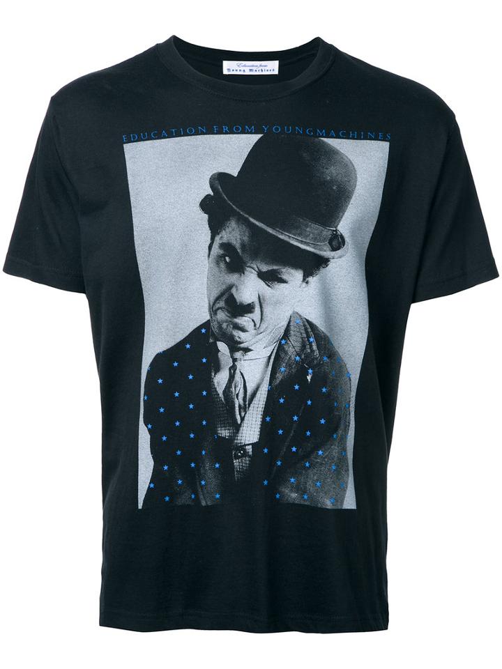 Education From Youngmachines Charles Chaplin T-shirt, Men's, Size: 1, Black, Cotton
