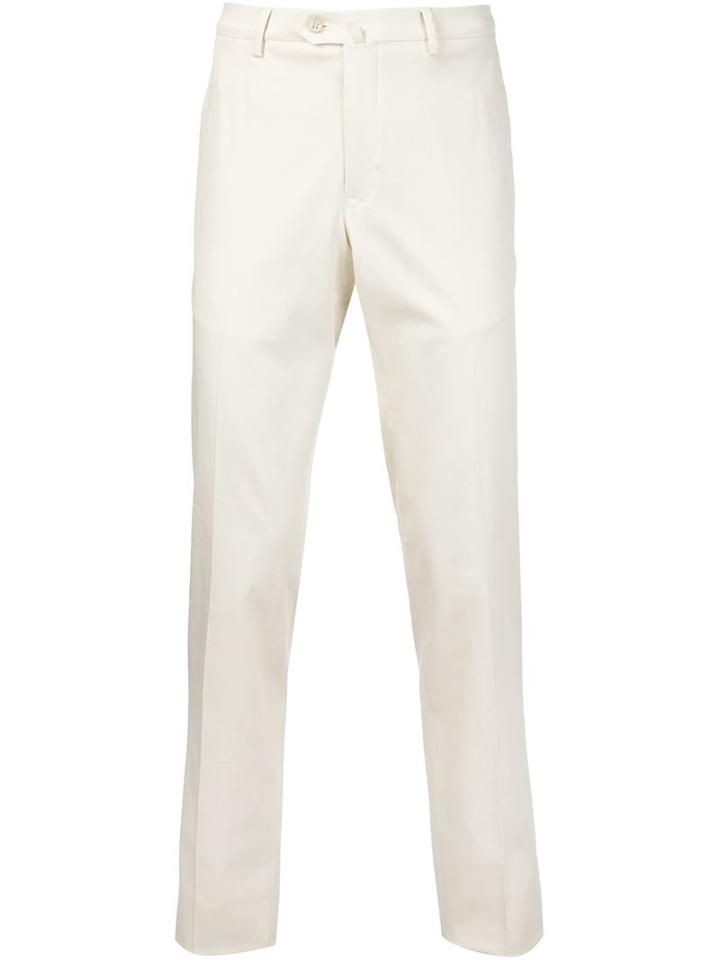 Loro Piana Slim Fit Trousers, Men's, Size: 50, White, Cotton