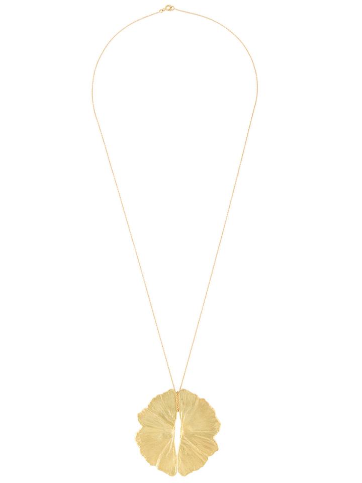 Lara Melchior Leaf Pendant Necklace - Yellow & Orange