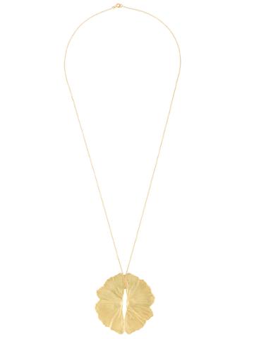 Lara Melchior Leaf Pendant Necklace - Yellow & Orange