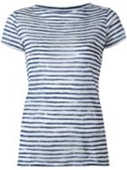 Majestic Filatures Striped Shortsleeved T-shirt, Women's, Size: Iii, Blue, Linen/flax